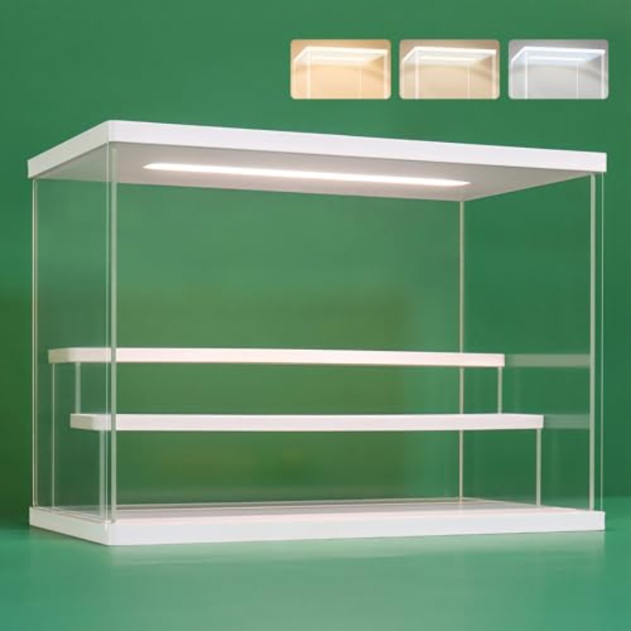 Battery Case Storage - Transparente Acryl-Vitrine mit LED-Beleuchtung 2/3/4/5/6 Etagen